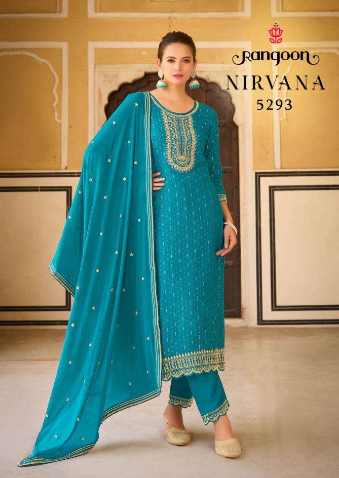 Nirvana By Rangoon Rayon Printed Embroidery Kurti With Bottom Dupatta Wholesale Price In Surat